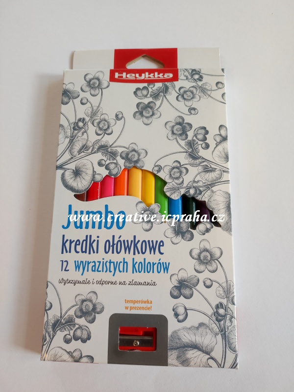 pastelky Heykka Jumbo 12 barev trojhranné+ořez.